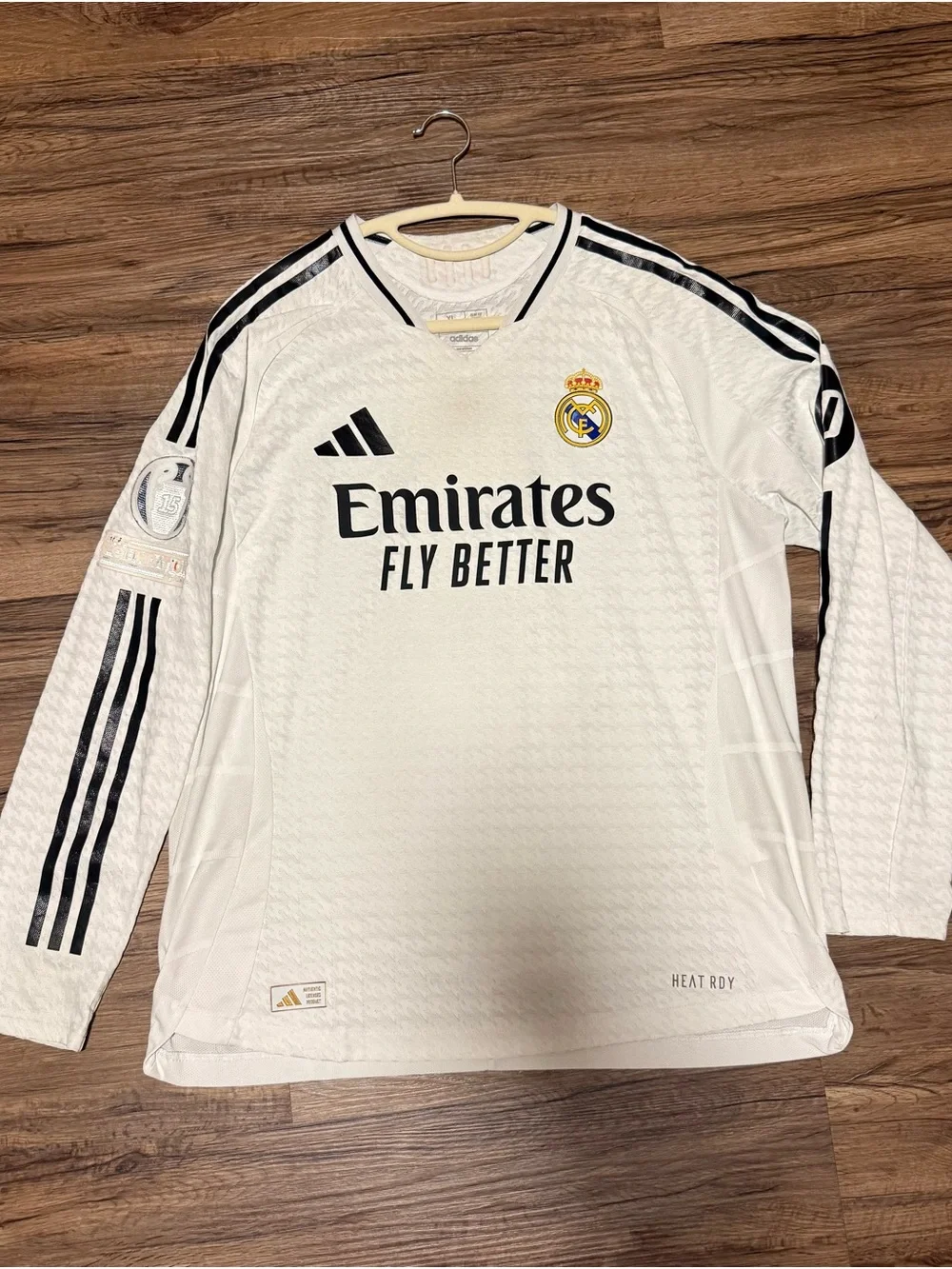 Adidas Authentic Real Madrid 24-25 Bellingham White Long Sleeve Jersey